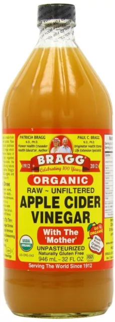 Bragg ORGANIC RAW APPLE CIDER VINEGAR Gluten Free - 946 ml (Pack of 1)