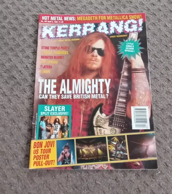 KERRANG NO.437 MAGAZINE APR 3 1993 ALMIGHTY COVER UK rare with bon Jovi posters