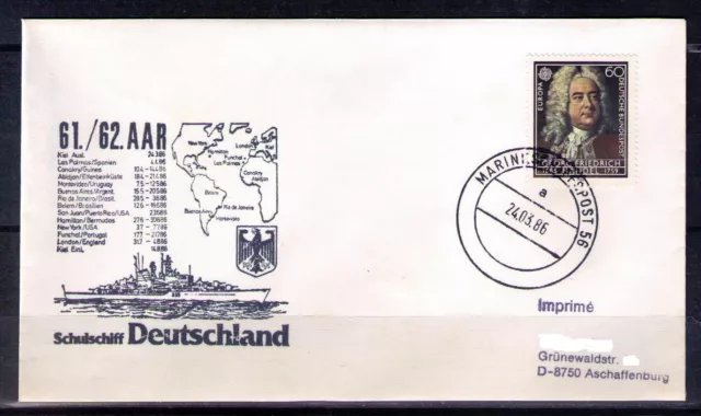 Deutsche Marineschiffspost, Schulschiff „Deutschland“, 1986 (MSP 8)