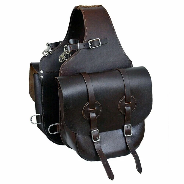 Sac De Selle Western En Cuir Sculpté - Fait Main Inde - Neuf