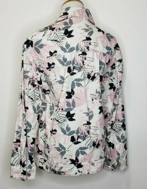 Levi's Womens Denim Floral Print Pink Trucker Jacket Oversize Jacket Size S 2