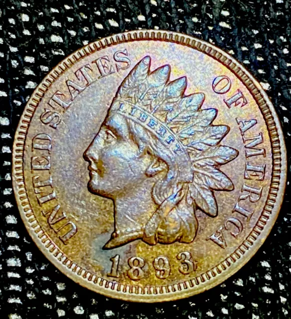 1893 Indian Head Cent 1c Circulated US Mint Penny Coin