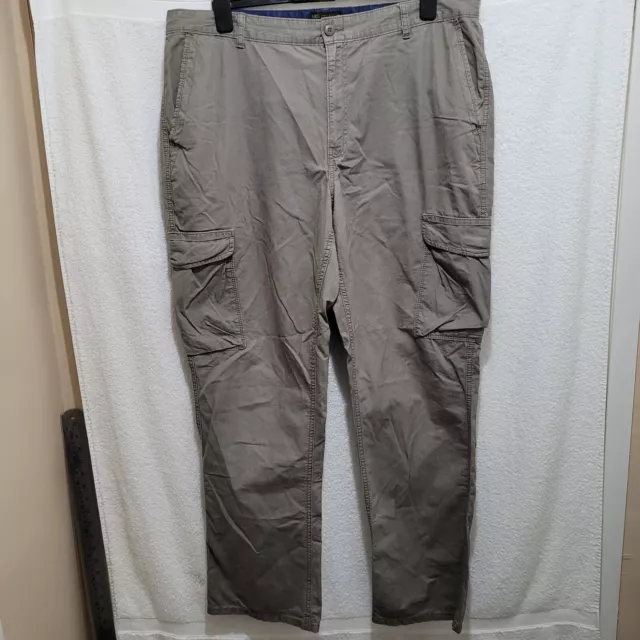 M&S Active Cargo Trousers Mens Size 40 Waist 33 Leg Dark Beige / Grey FLAW