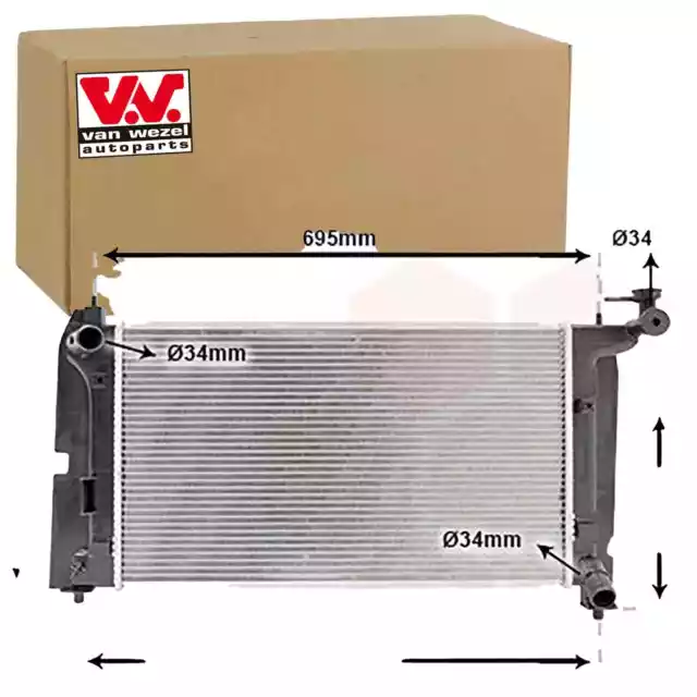 VAN WEZEL Radiateur, Refroidisseur D'Eau Convient pour Toyota Corolla 53002289