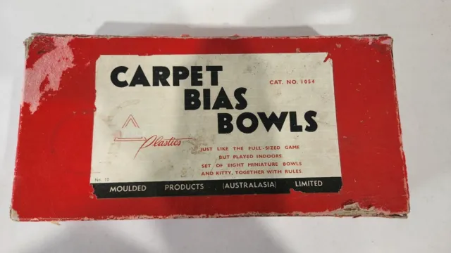 Vintage Duperite Plastics Carpet Bias Bowls Set Bakelite Indoor Biased Bowl