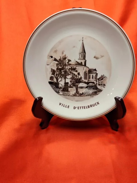 Wandteller Vintage Ville d´Ettelbruck Luxembourg Villeroy & Boch église Saint-Sé