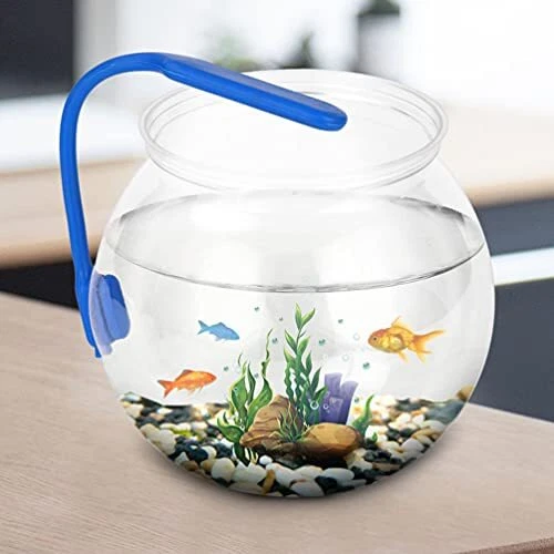 2 Pcs Plastic Fish Bowl Transparent Mini Aquarium Tank Bowl Small Goldfish 2
