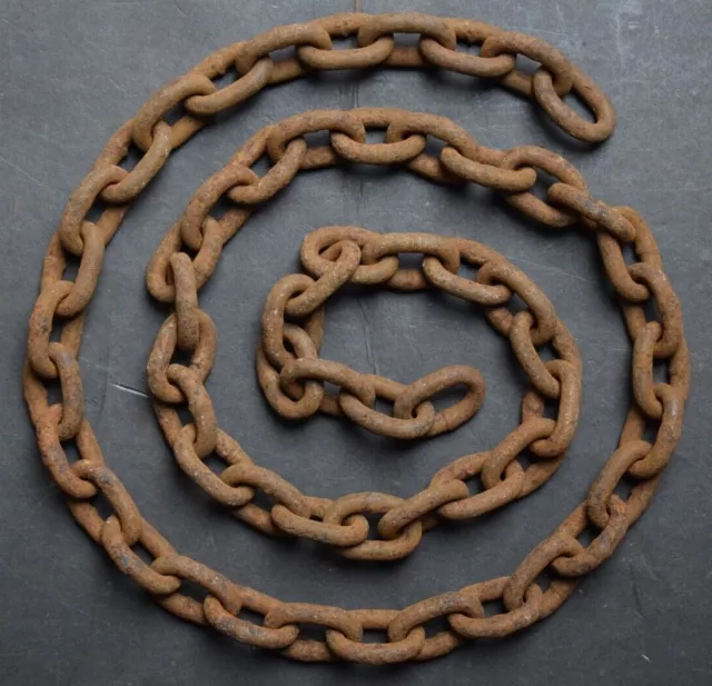 Old Reclaimed Heavy Chain Link 1.37mts old vintage industrial original antique.