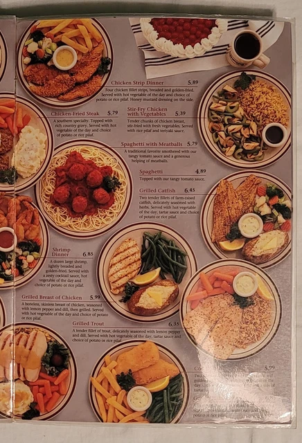 Denny's 40th Anniversary Menu ©️1993; Laminated; Used; ~13¼"×18⅛" Fully Opened; 12