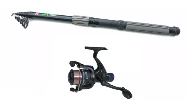 Telescopic 8ft Fishing- Spin Rod+ Oakwood R30 Reel + Line Combo