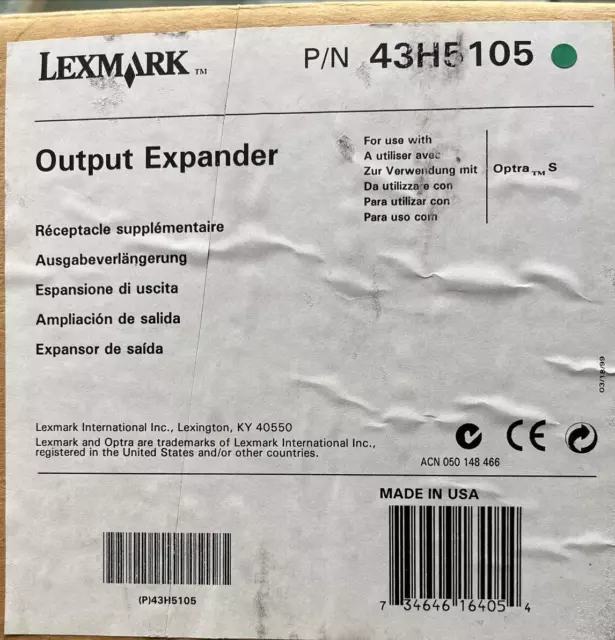 Lexmark 650 Sheet Tray Output Expander For Optra 1255 1625 1855 2455   43H5105 2