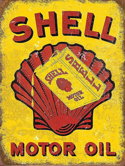 RETRO GARAGE SHELL OIL Motor Metal Car Workshop Tool shed Vintage Man ...
