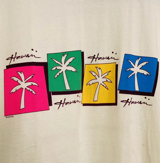 80’s HAWAII HANES  BEEFY T Shirt Palm Tree Single Stitch VINTAGE XL