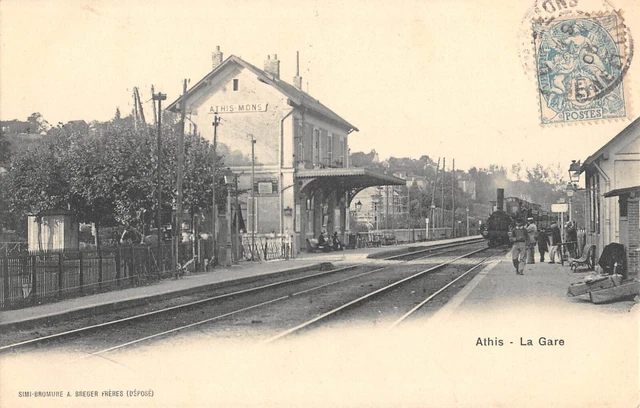 Cpa 91 Athis Mons / La Gare / Train