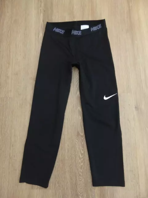 Nike Ladies Victory Capri Compression Fit Gym Leggings Black  Uk 8-10