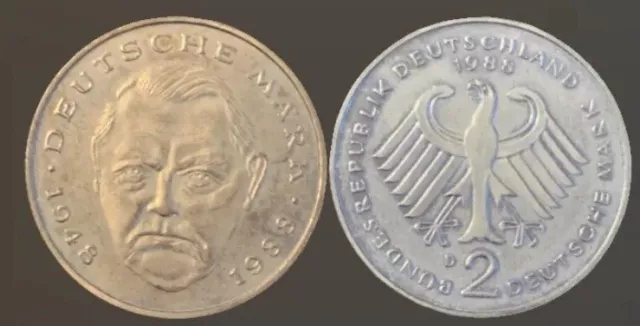 2 DM Gedenkmünze 1988, Carl Reichsfreiherr von Stein