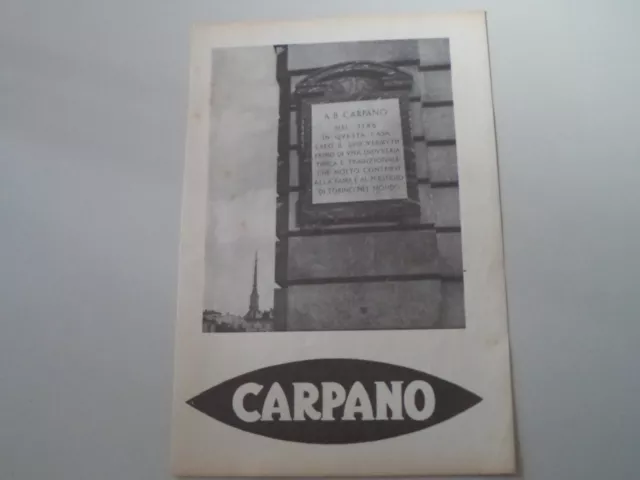 advertising Pubblicità 1950 VERMOUTH CARPANO