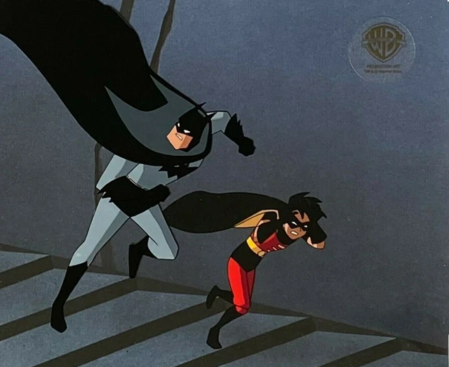 BRUCE TIMM RARE BATMAN ROBIN Cel Over The Edge BTAS WB COA Running 