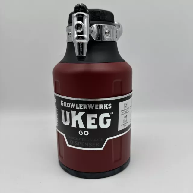 GrowlerWerks uKeg Go Carbonated Growler Beer Beverage Dispenser 64oz. Chili