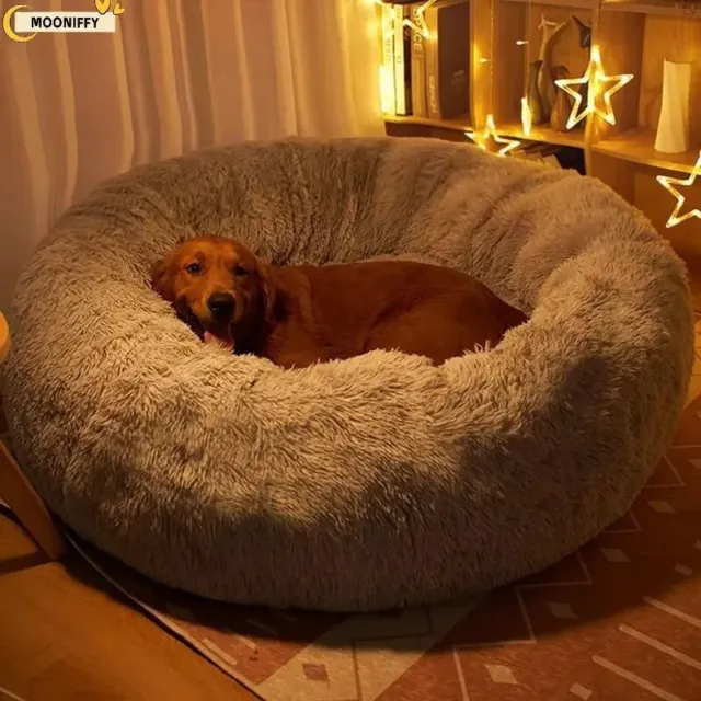 Pet Dog Bed Comfortable Donut Round Dog Kennel Ultra Soft Washable Dog and Cat C