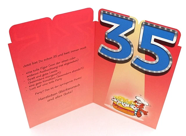 LUSTIGE GEBURTSTAGSKARTE 35 Jahre Karte Geburtstag Glückwunschkarte mit