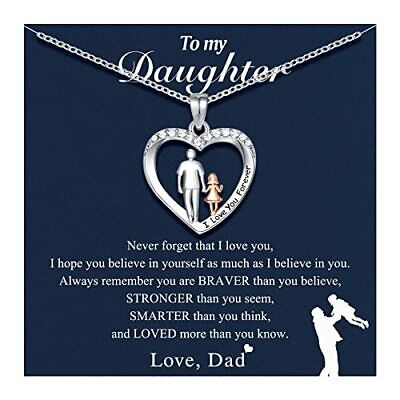 Daughter Necklace from Dad, Father to Daughter Gifts Necklace, Daughter Jewelry