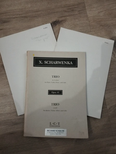 X. Scharwenka - Trio pour piano, violon et violoncelle - L.C.T Publications 