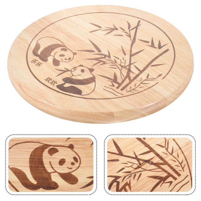 Taburete de asiento de madera barra taburete asiento pieza de repuesto de asiento patrón panda soporte