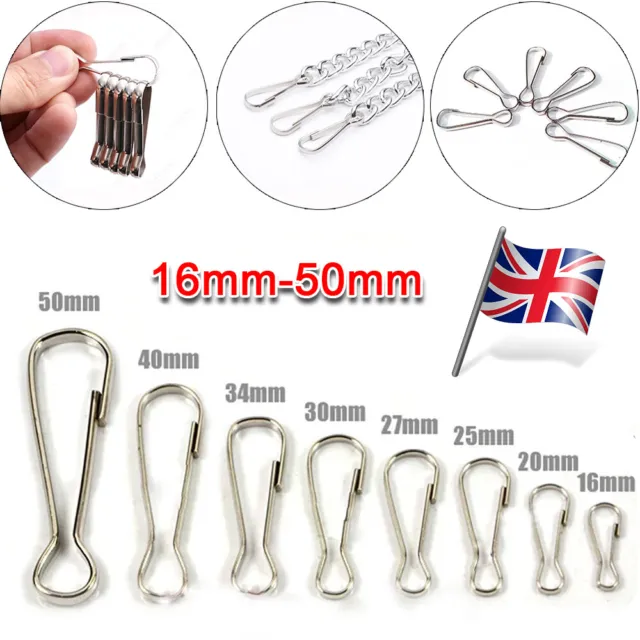 50pcs Metal Lanyard Hook Snap For Paracord Lobster Clasp Clips Buckle  Keyring