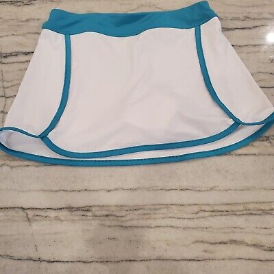 FILA Girls Core White/Turquoise Tennis Skirt/Skort Size Small US 7