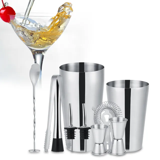 Sosayet Shaker à Cocktail 750ML, 10 Pcs Kit Cocktail Professionnel