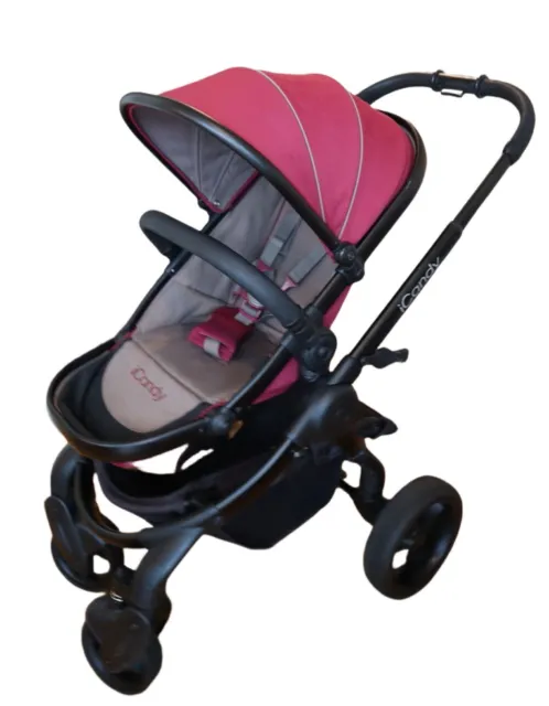 iCandy Peach 3 Pushchair with Chrome Chassis & Carrycot - Claret - ✅Refurbished