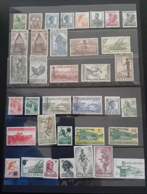 Papua New Guinea 36 Fine Used Stamps all 1952-1961 including 1Pd hunter, no 1s7p
