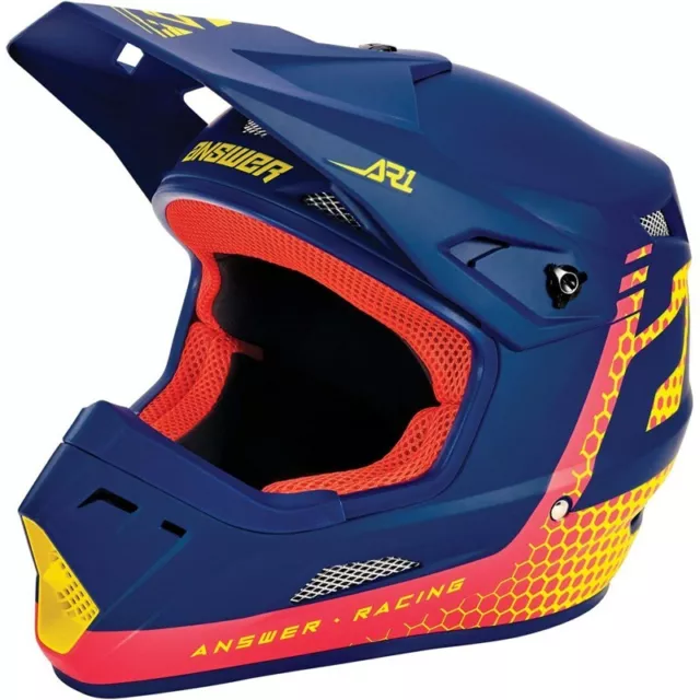 New Answer Racing Youth Ar1 Charge Helmet, Pink/Yellow/Midnight, Medium, 446108