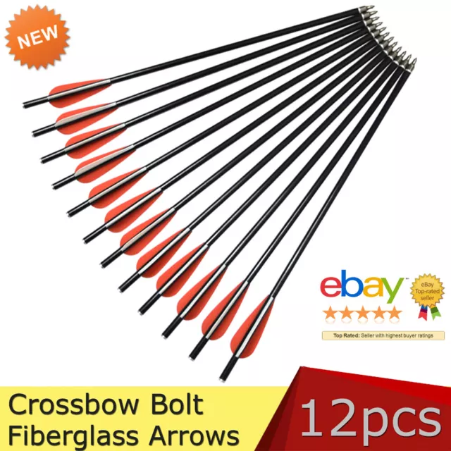 12X 14"/16" Fiberglass Crossbow Bolts Hunting Arrows Shooting Practice Younth UK