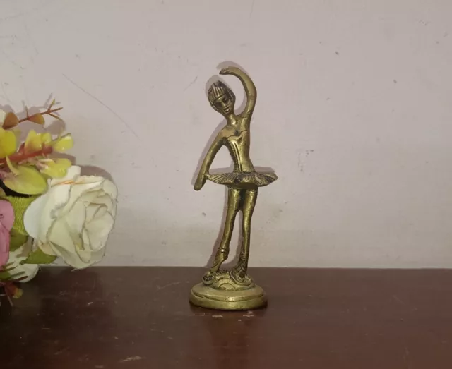 Opera Ballerina Dancing Princess Idol Trophy Brass Ballet Girl Paperweight AJ114