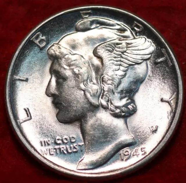 Uncirculated 1945-D Denver Mint Silver Mercury Dime