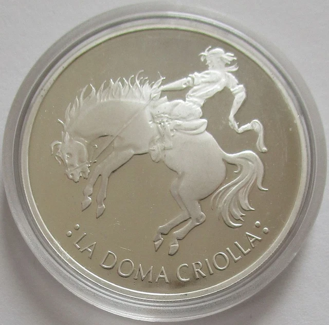 Argentina 25 Pesos 2000 Ibero-America Man & Horse Doma Criolla Silver