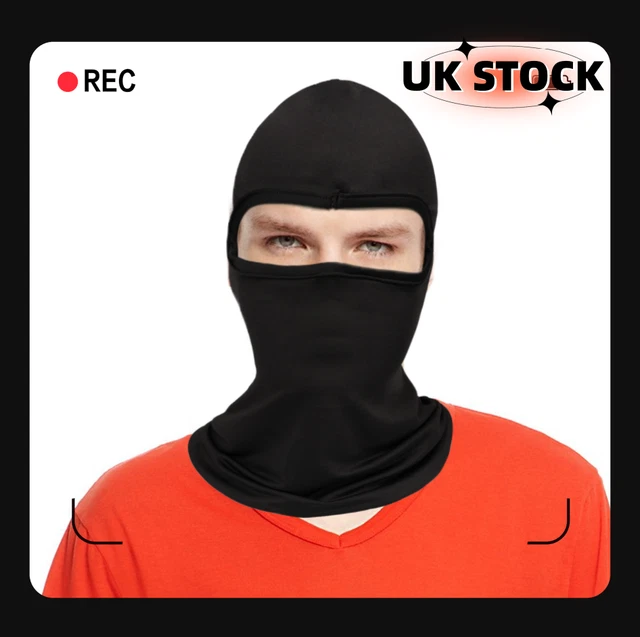 Maschera Viso Unisex Balaclava Ciclismo Sci Inverno Collo Caldo Moto Nero