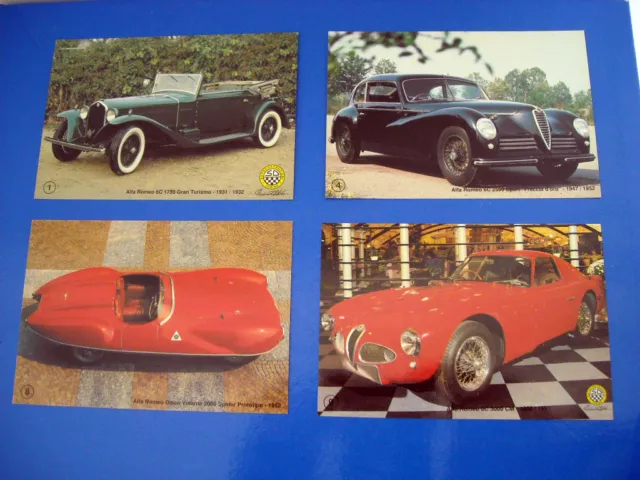 N.4 Cartoline AutoStyle 93 Alfa Romeo 6C 1750 Freccia d'oro Disco Volante 3000CM