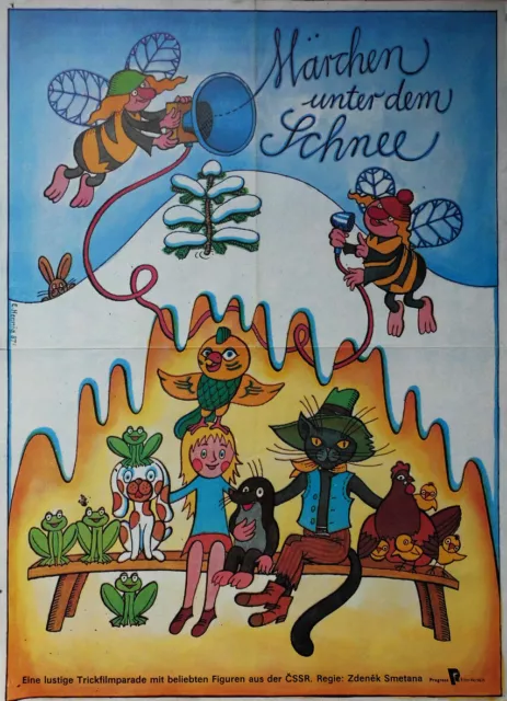 Kinderfilm Märchen unter Schnee Grafik Eckart Hennig 1987  Plakat DDR 59x42 cm