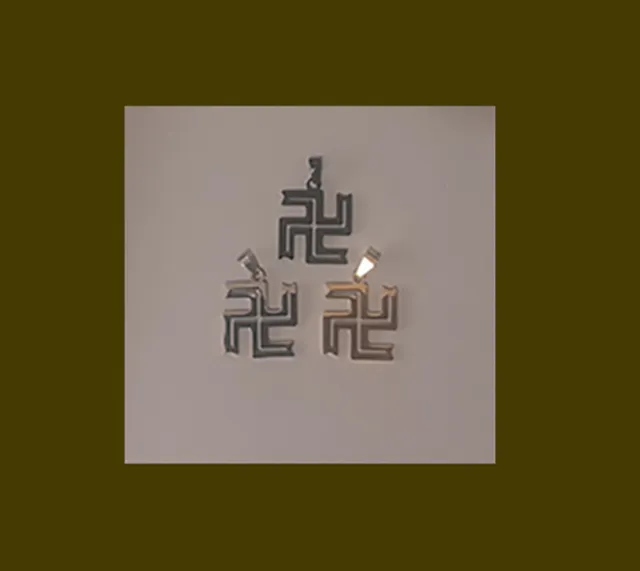 Buddhist Swastika Wan Zi Stainless-Steel Die-cut Pendant 25 mm (0.984252 inch)