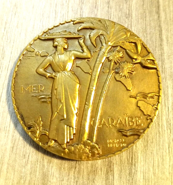 France Médaille Compagnie Générale Transatlantique Liberté Bronze