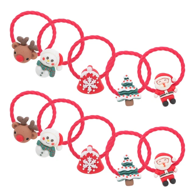 10 pares de diadema de Navidad diadema de Navidad cola de caballo niño pequeño