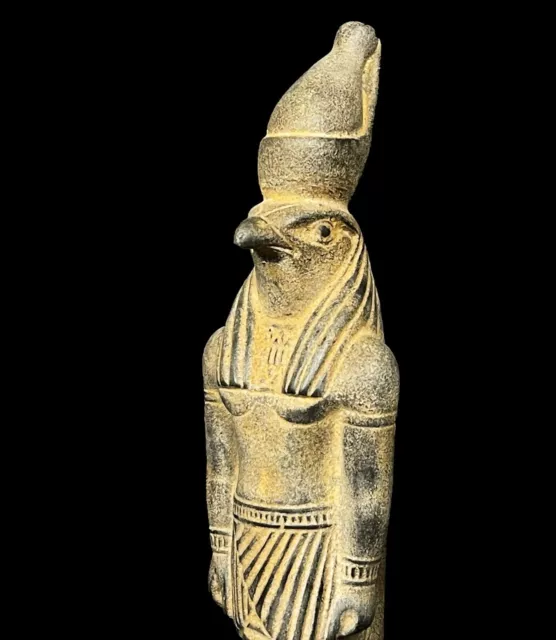 Large HORUS the Egyptian Falcon God of the sky wearing the double crown