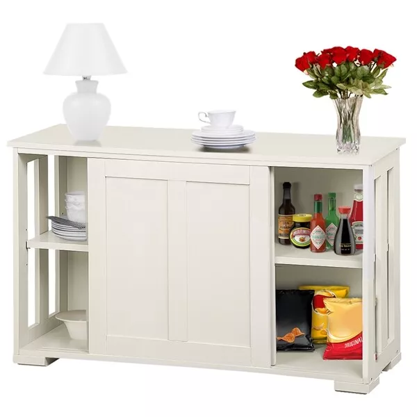 Aparador Buffet Blanco Corredera Armarios de Comedor Cocina Salón 106x33x63cm 3