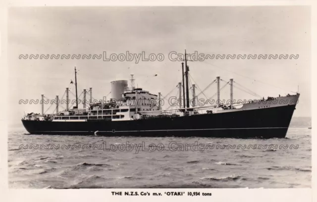 abc13 The N.Z.S Co's M.V. Otaki, 10,934 Tons, 1953 Postcard Sized Photo