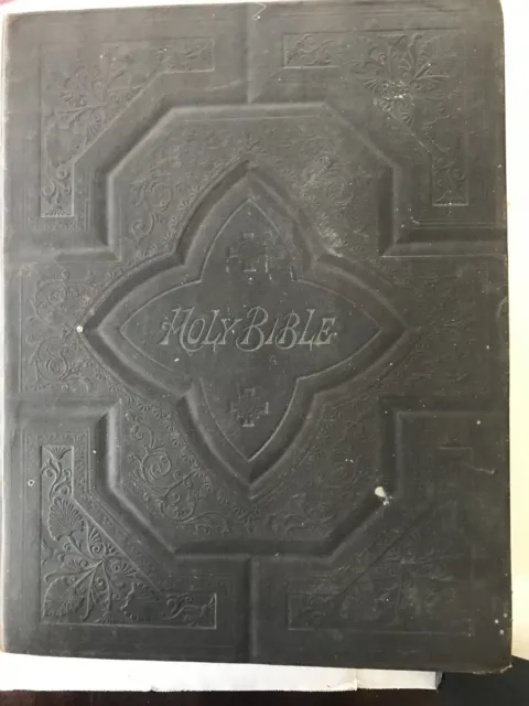 Antique Family Bible Harley Huddleston & Jennie Drake (early 1900s)