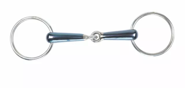 Shires Hollow Jointed Loose Ring Snaffle |Horse Bit | Blue Sweet Iron |4 Sizes