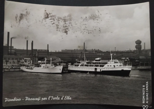 Piombino (Livorno) 1957 Piroscafi Per L Isola D Elba - Splendida Cartolina